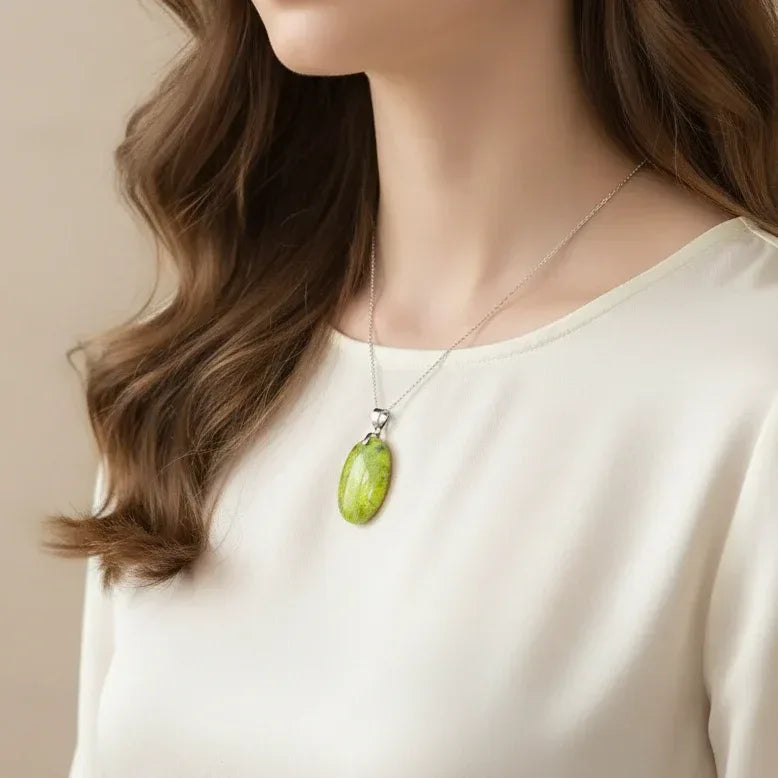 Pendentif en Opale verte (PE2057)