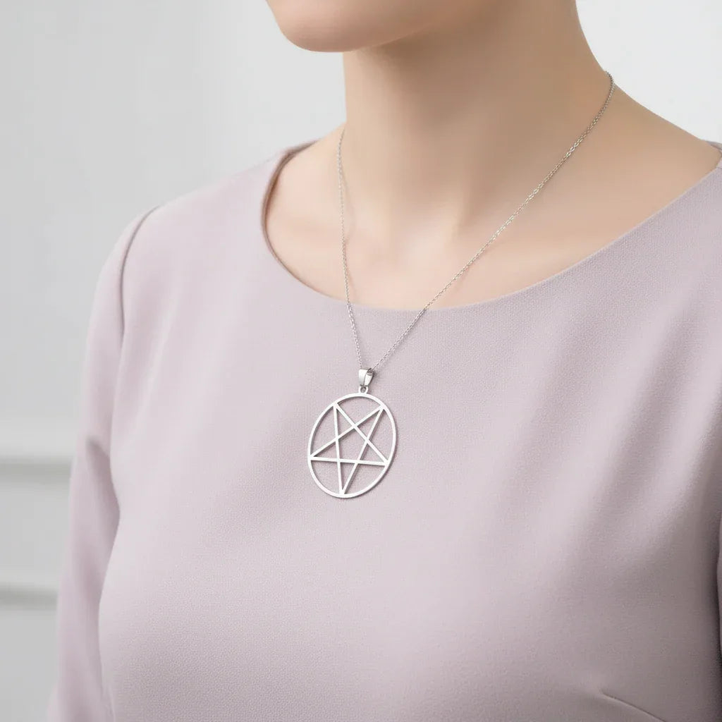 Pendentif Pentacle en acier inoxydable - ENAE Minéraux