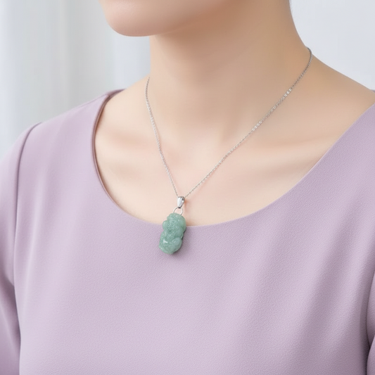 Pendentif PiXiu en Aventurine verte (PE102)