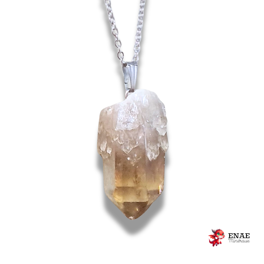 Pendentif en pointe de Citrine brute (PE2069)
