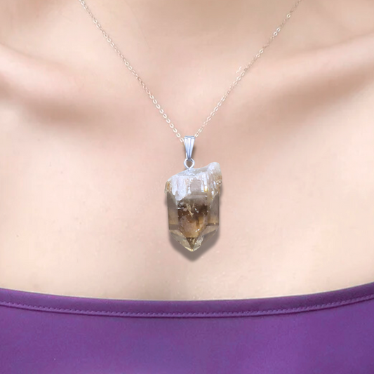 Pendentif en pointe de Citrine brute (PE2067)