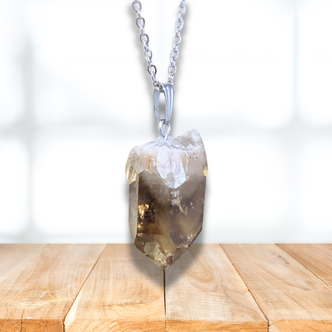 Pendentif en pointe de Citrine brute (PE2067) - ENAE Minéraux