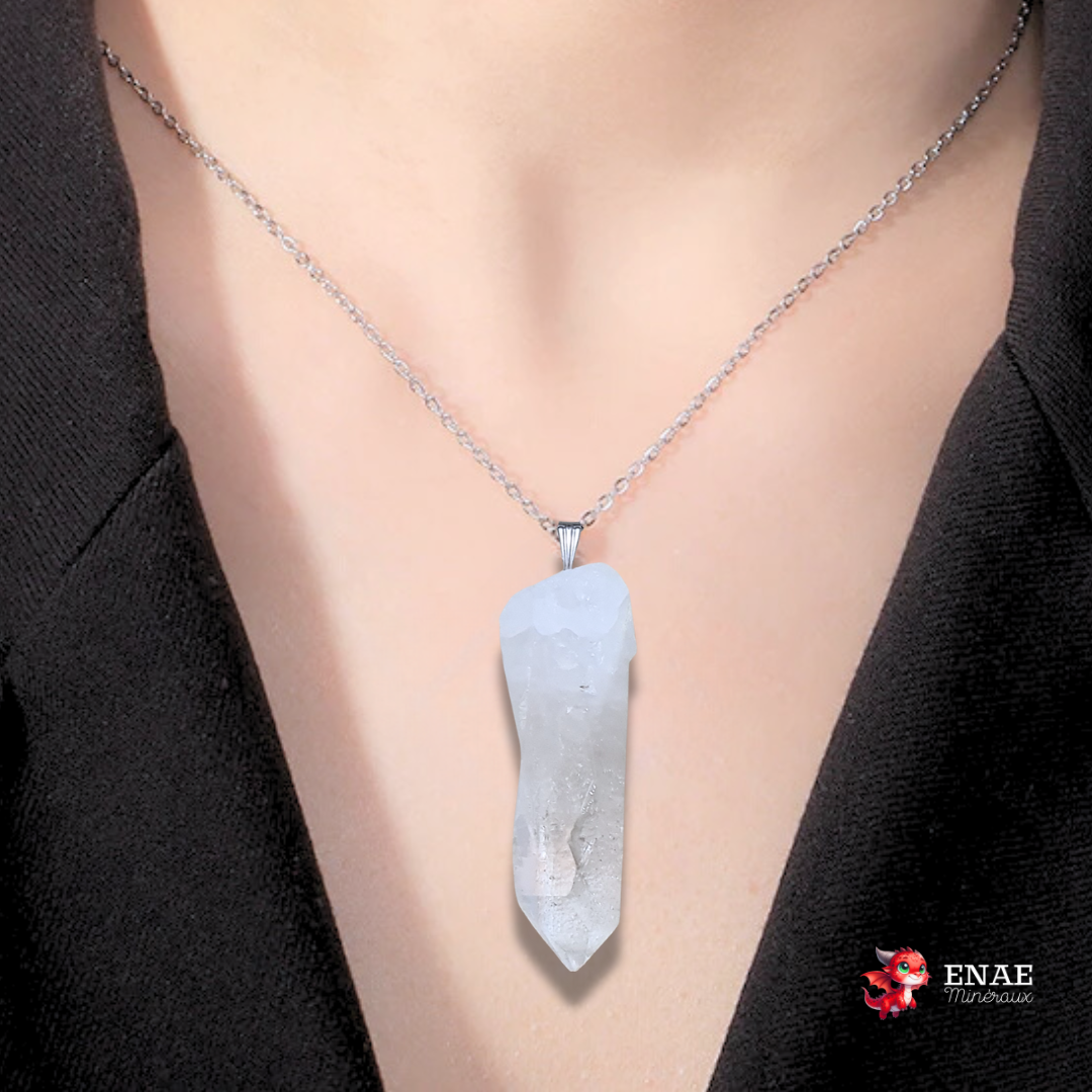 Pendentif en pointe brute de Cristal de Roche (PE2070)