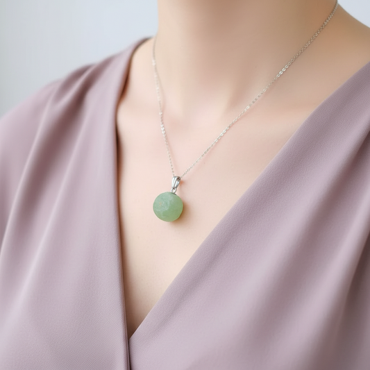 Pendentif en Prehnite brute (PE2097-2) - ENAE Minéraux