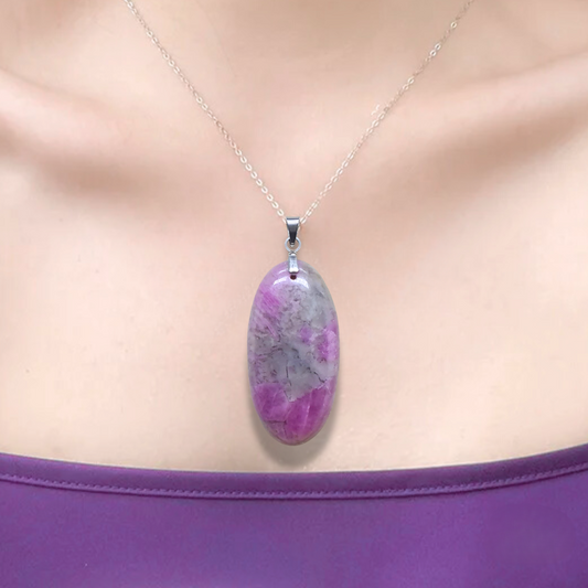 Pendentif en Rubis et Sillimanite (PE2085) - ENAE Minéraux