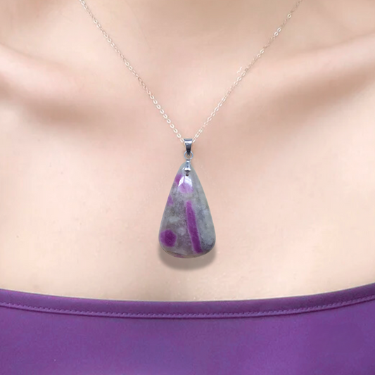 Pendentif en Rubis et Sillimanite (PE2086) - ENAE Minéraux