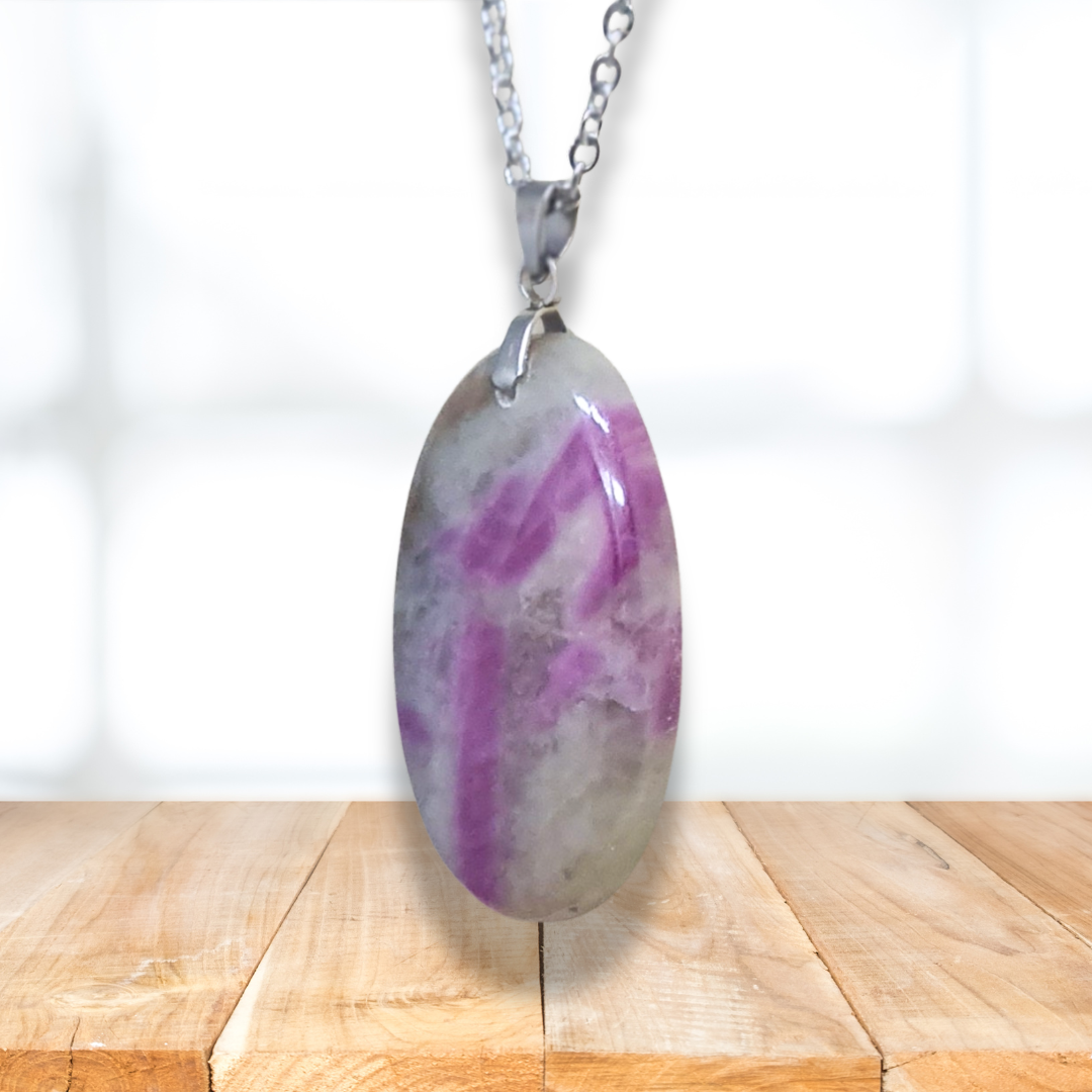 Pendentif en Rubis et Sillimanite (PE2084) - ENAE Minéraux