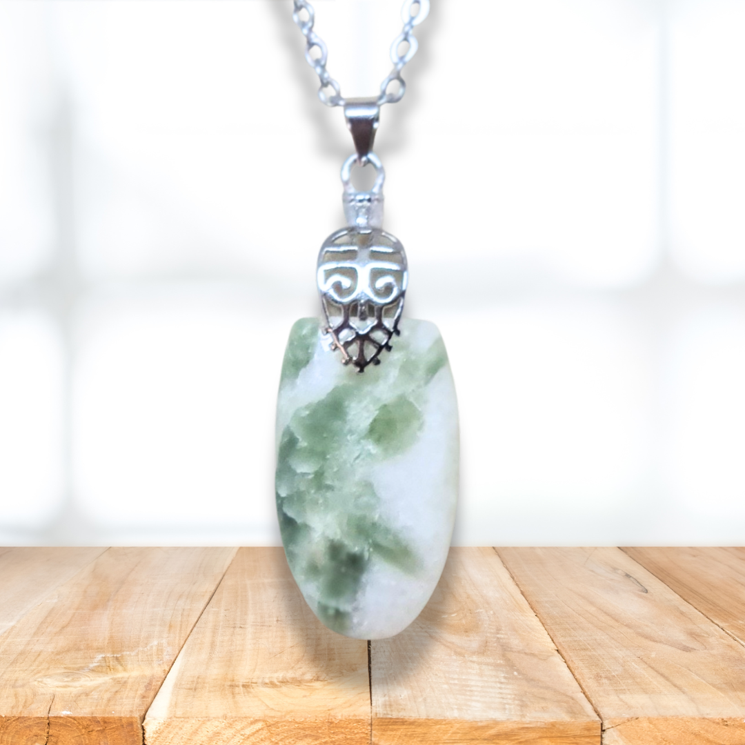 Pendentif en Tourmaline verte et Quartz (PE2090) - ENAE Minéraux