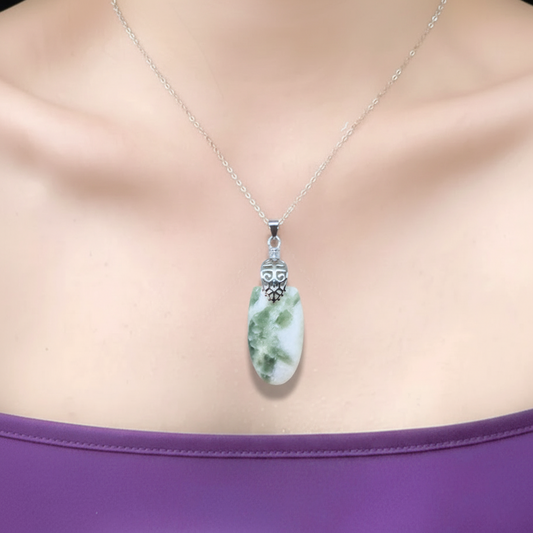 Pendentif en Tourmaline verte et Quartz (PE2090) - ENAE Minéraux