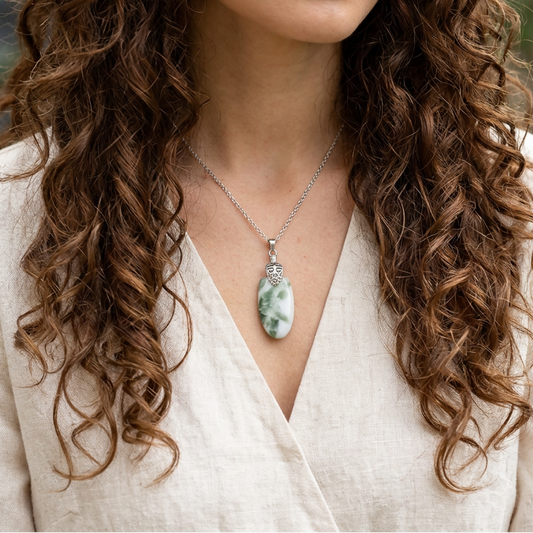 Pendentif en Tourmaline verte et Quartz (PE2090)