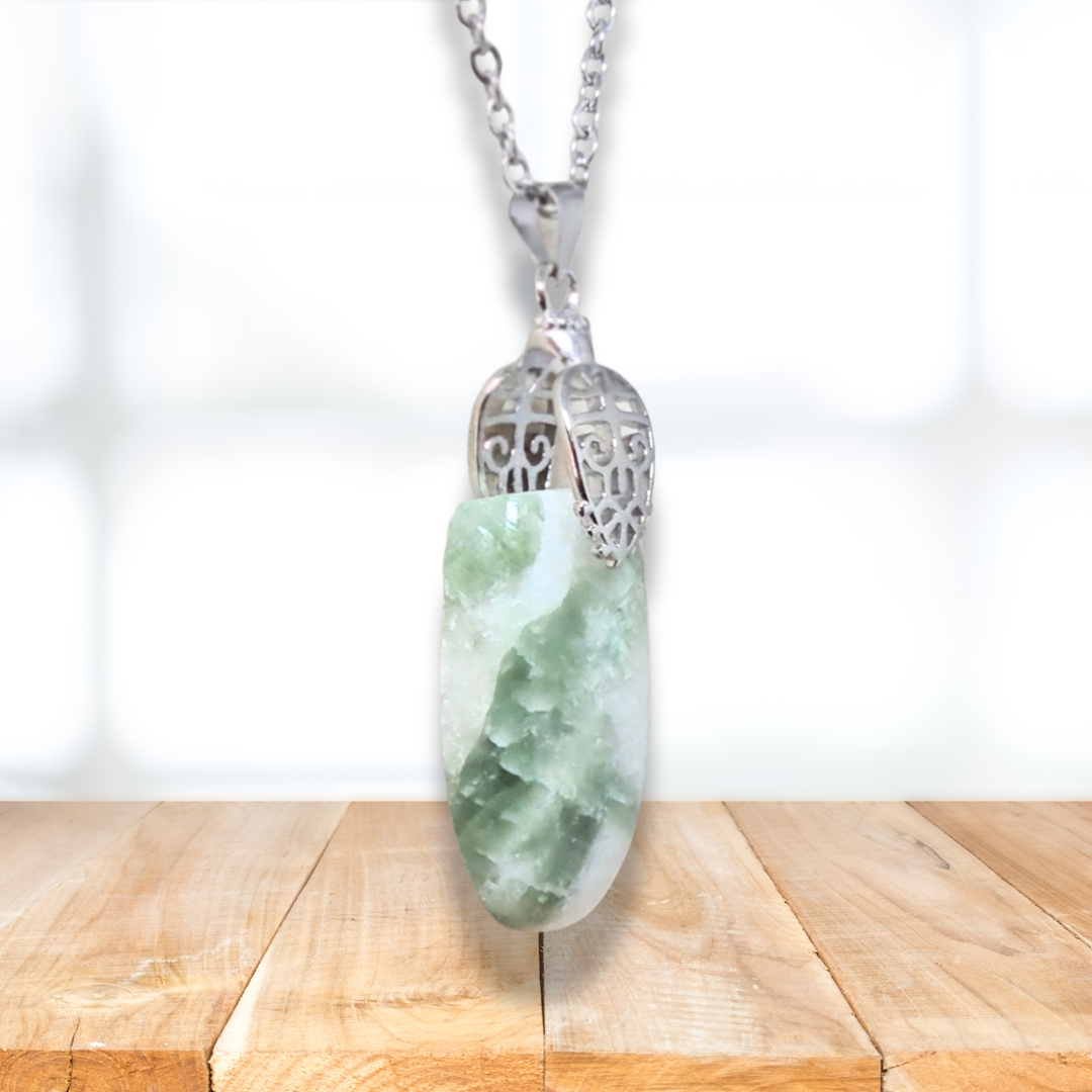 Pendentif en Tourmaline verte et Quartz (PE2090) - ENAE Minéraux