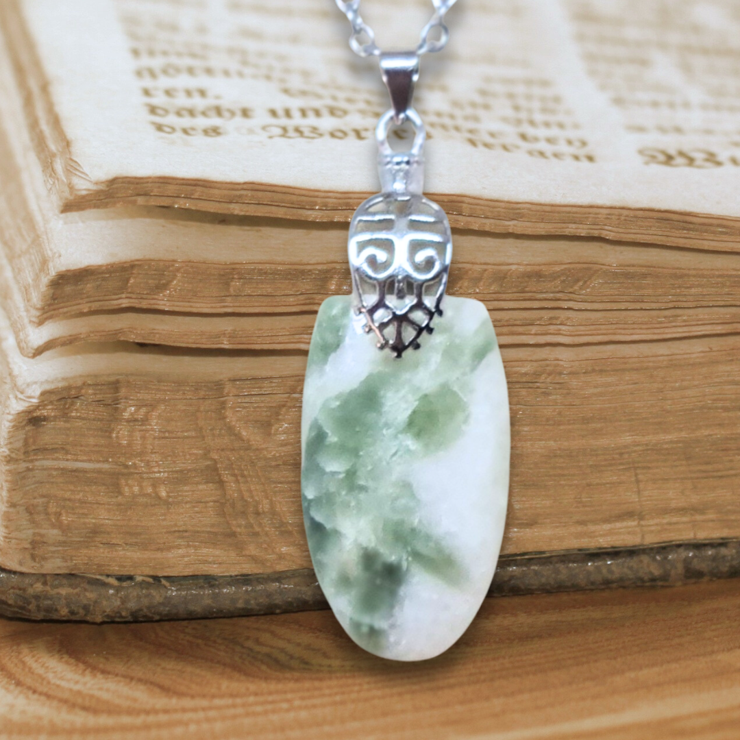 Pendentif en Tourmaline verte et Quartz (PE2090)