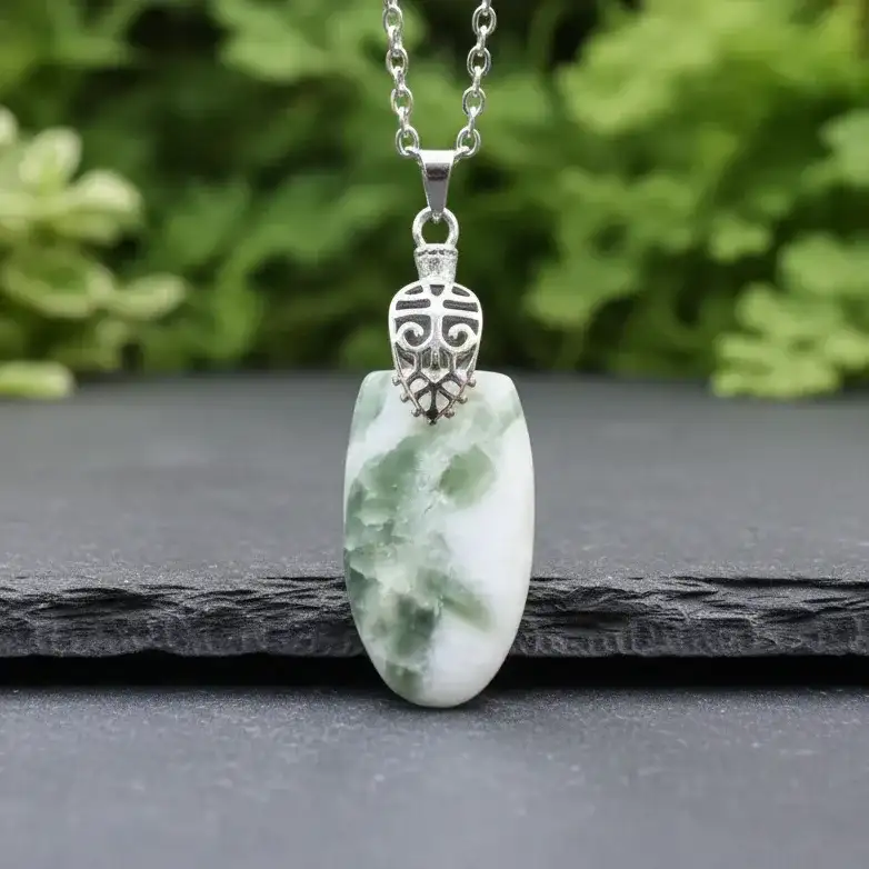 Pendentif en Tourmaline verte et Quartz (PE2090)