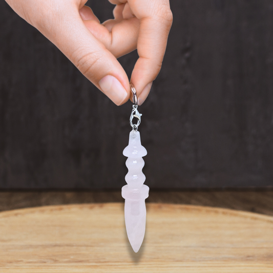 Pendule Thot en Quartz rose (PEND19) - ENAE Minéraux