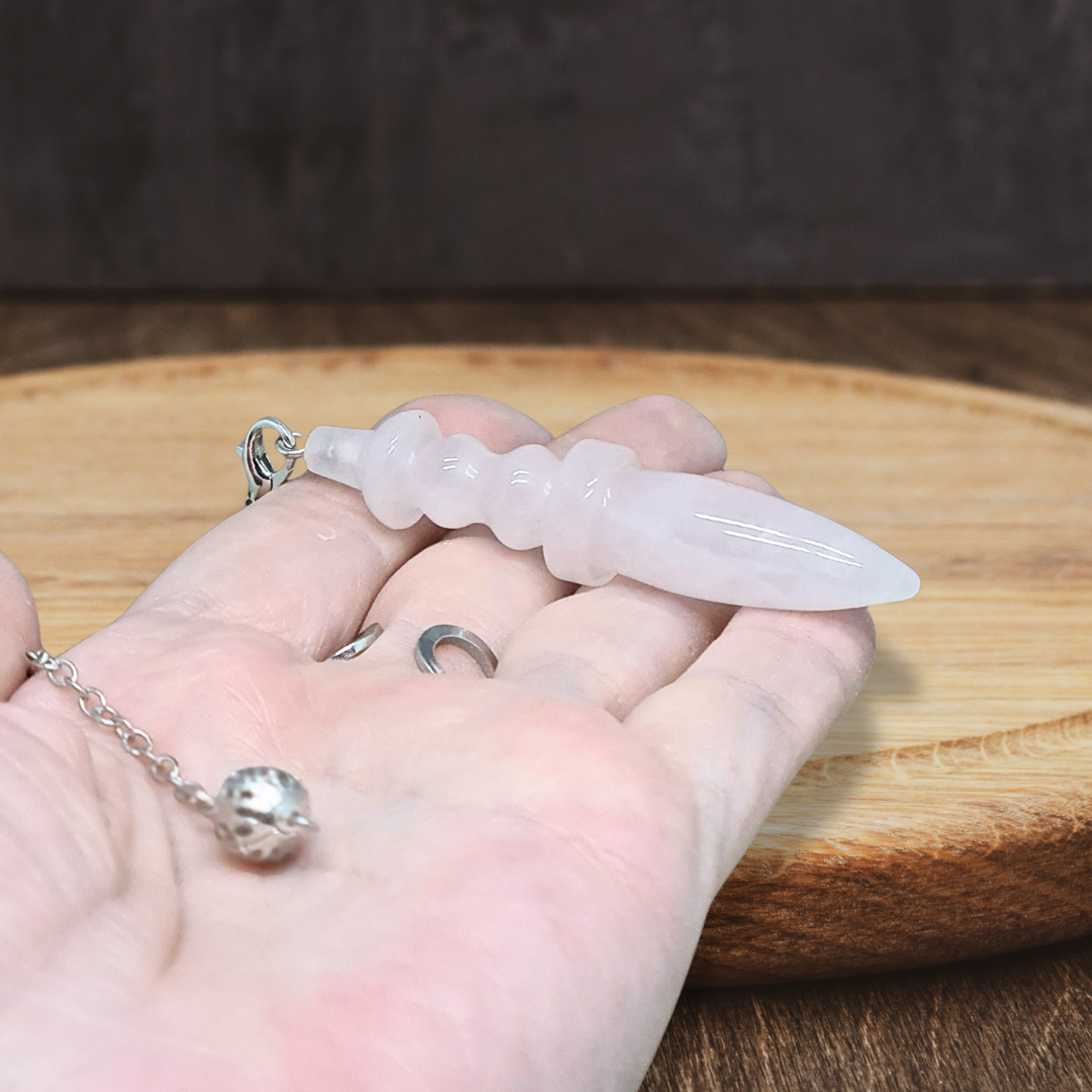Pendule Thot en Quartz rose (PEND19) - ENAE Minéraux