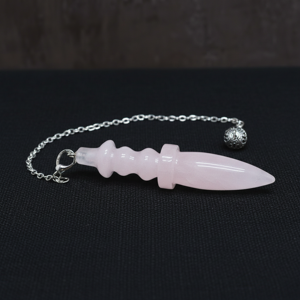 Pendule Thot en Quartz rose (PEND19) - ENAE Minéraux