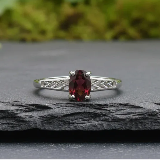 Bague réglable en Grenat (BAG25 - 10)