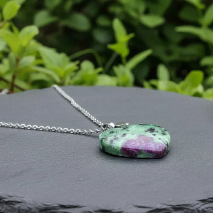 Pendentif cœur en Rubis et Zoïsite (PE2130)