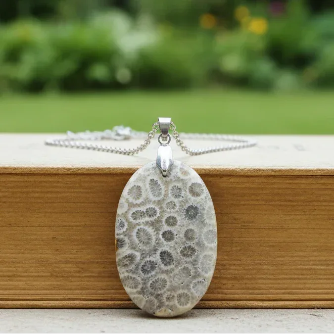 Pendentif en Corail fossilisé (PE2128)