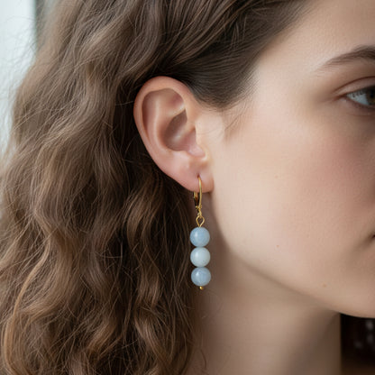 Boucles d'oreilles en Aigue-Marine (BO208-2)