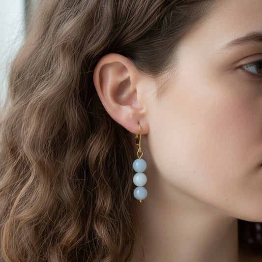 Boucles d'oreilles en Aigue-Marine (BO208-2)