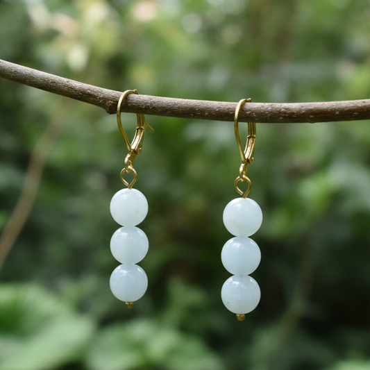 Boucles d'oreilles en Aigue-Marine (BO208-2)