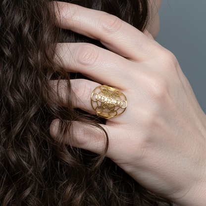 Bague réglable Metatron en acier inoxydable doré (BAGMTD)