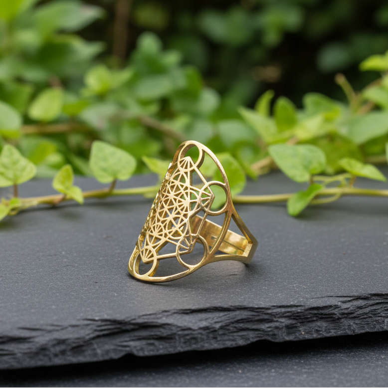Bague réglable Metatron en acier inoxydable doré (BAGMTD)