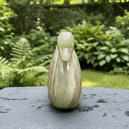 Cygne sculpté en Aragonite et Calcite (PRGFL622 - 6)