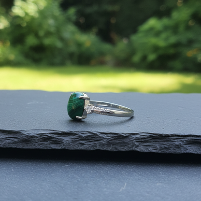 Bague réglable en Malachite (BAG64-4)