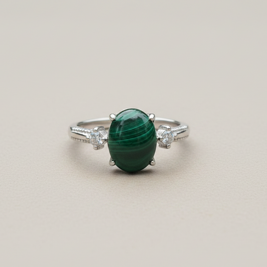 Bague réglable en Malachite (BAG64 - 4)