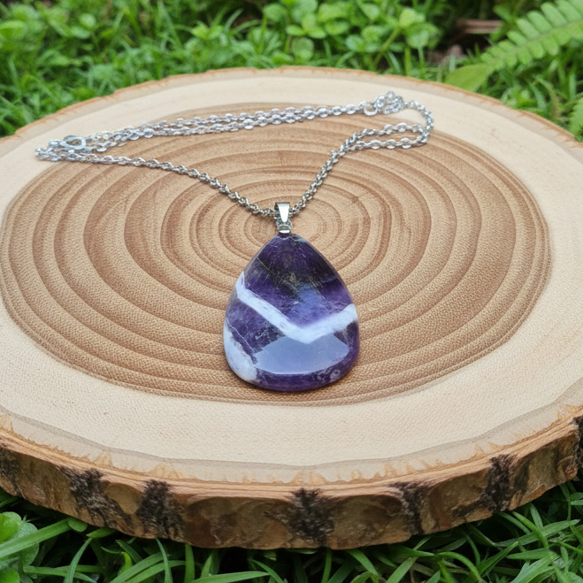 Pendentif en Améthyste chevron (PE2121)