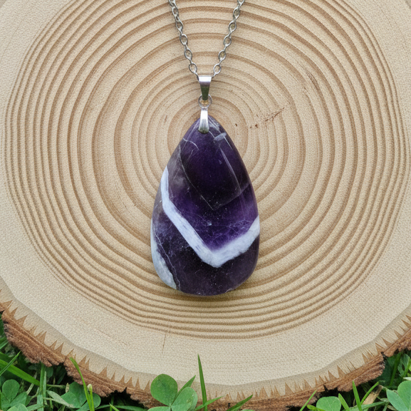 Pendentif en Améthyste chevron (PE2121)