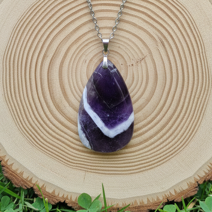 Pendentif en Améthyste chevron (PE2121)