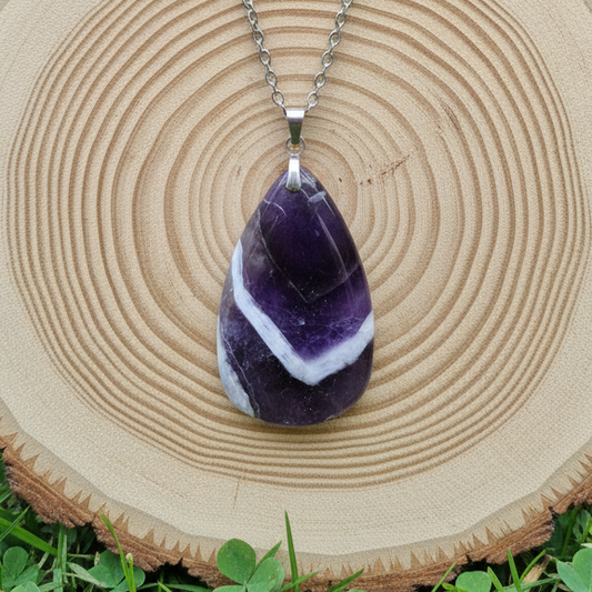 Pendentif en Améthyste chevron (PE2121)