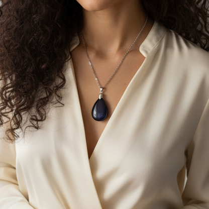 Pendentif biface en Obsidienne Œil Céleste (PE1020-9)