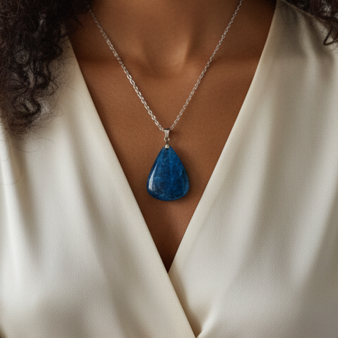 Pendentif en Apatite bleue (PE1658)