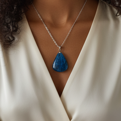 Pendentif en Apatite bleue (PE1658)