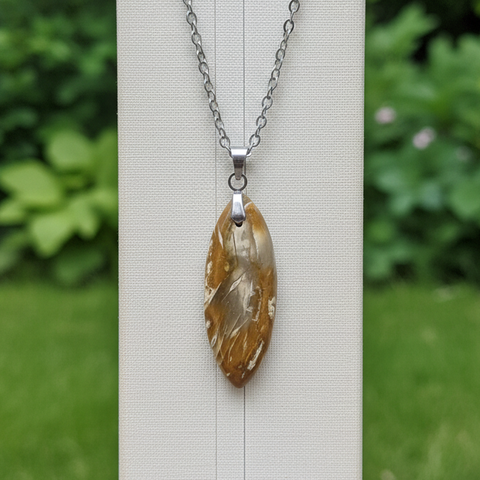Pendentif en Bois fossilisé (PE2154)