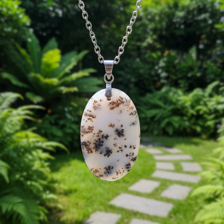 Pendentif en Agate dendritique (PE1789)