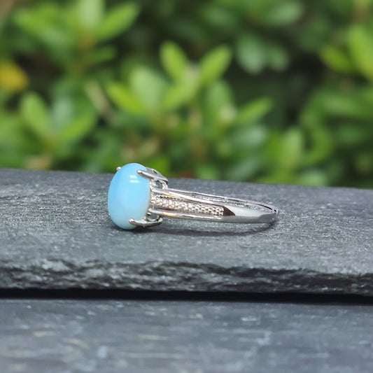 Bague réglable en Larimar et cuivre (BAG27 - 5)