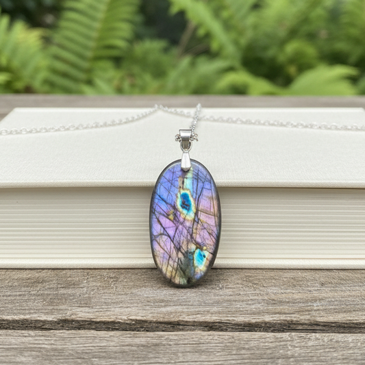 Pendentif en Labradorite bleue et violette (PE2146)