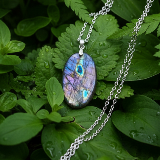 Pendentif en Labradorite bleue et violette (PE2146)
