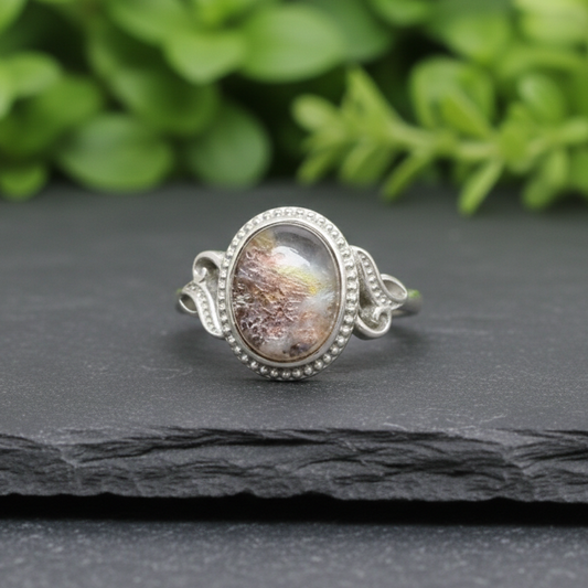 Bague réglable en Quartz Lodolite (BAG35-14)