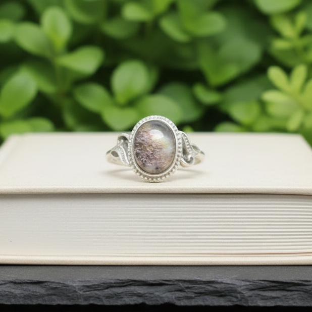 Bague réglable en Quartz Lodolite (BAG35 - 14)