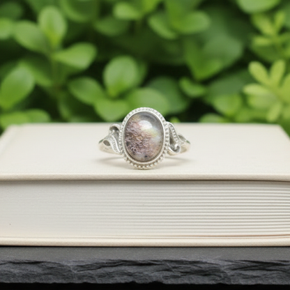 Bague réglable en Quartz Lodolite (BAG35 - 14)