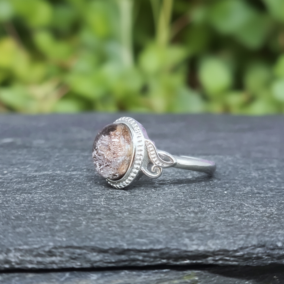 Bague réglable en Quartz Lodolite (BAG35 - 14)