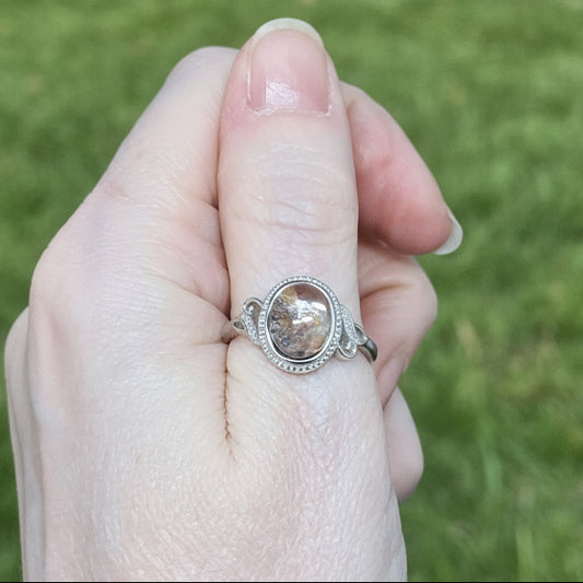 Bague réglable en Quartz Lodolite (BAG35-14)