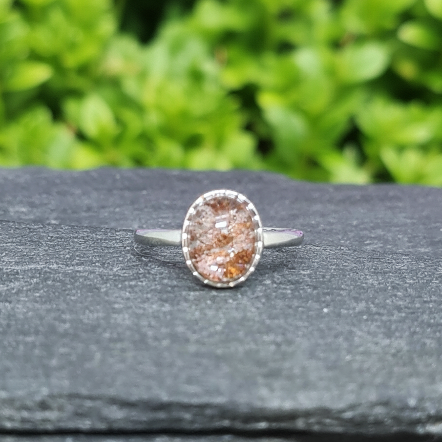 Bague réglable en Quartz Lodolite (BAG35-15)