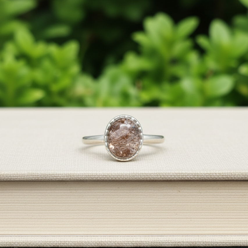 Bague réglable en Quartz Lodolite (BAG35 - 15)